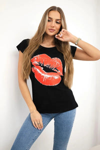T-shirt with a print 8985 / – Black цвет / color | Lexline Fashion