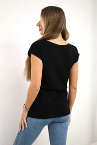 T-shirt with a print 8985 / – Black цвет / color | Lexline Fashion