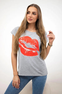 T-shirt with a print 8985 / – Gray цвет / color | Lexline Fashion