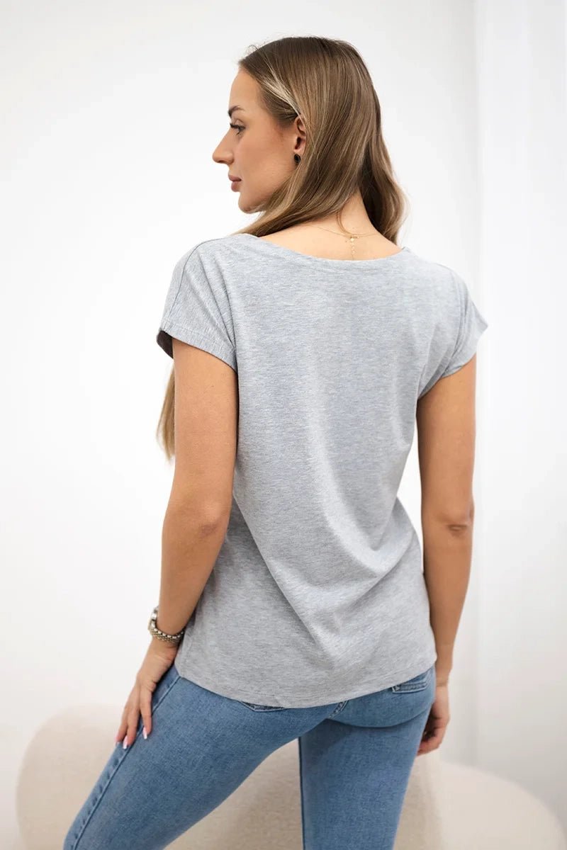 T-shirt with a print 8985 / – Gray цвет / color | Lexline Fashion