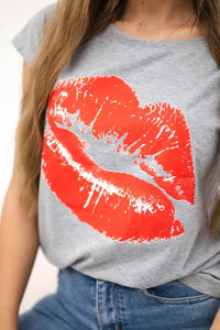 T-shirt with a print 8985 / – Gray цвет / color | Lexline Fashion