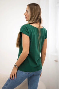 T-shirt with a print 8985 / – Green цвет / color | Lexline Fashion