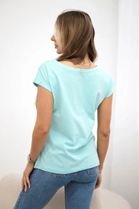 T-shirt with a print 8985 / – Mint цвет / color | Lexline Fashion