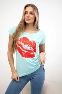T-shirt with a print 8985 / – Mint цвет / color | Lexline Fashion