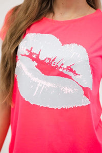 T-shirt with a print 8985 / – Pink || Neon цвет / color | Lexline Fashion
