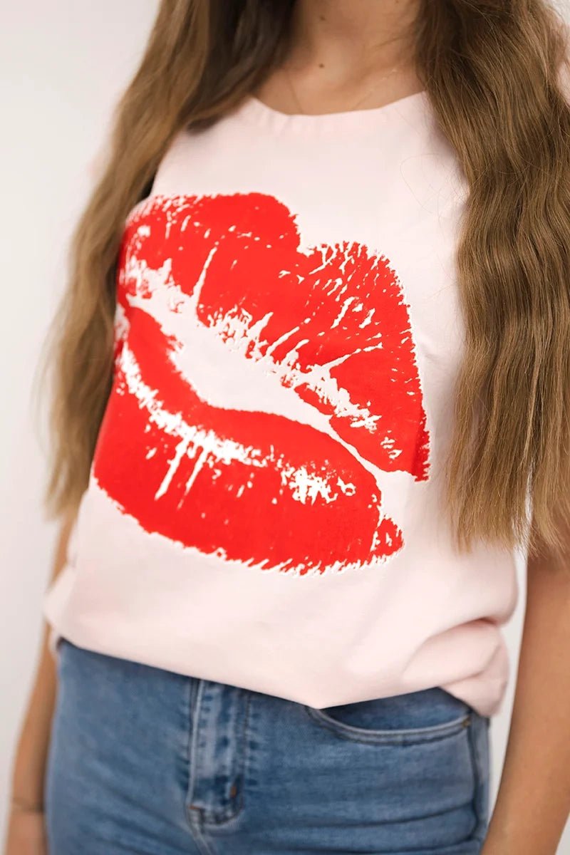 T-shirt with a print 8985 / – Powder цвет / color | Lexline Fashion