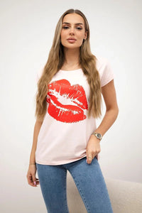 T-shirt with a print 8985 / – Powder цвет / color | Lexline Fashion