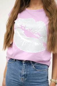 T-shirt with a print 8985 / – Purple цвет / color | Lexline Fashion