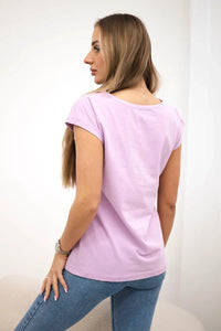 T-shirt with a print 8985 / – Purple цвет / color | Lexline Fashion
