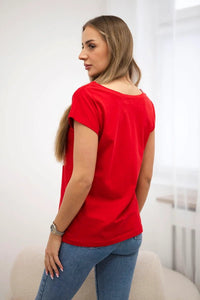 T-shirt with a print 8985 / – Red цвет / color | Lexline Fashion