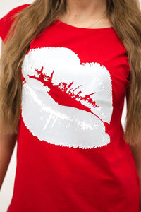 T-shirt with a print 8985 / – Red цвет / color | Lexline Fashion
