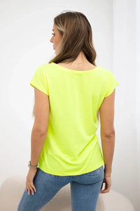 T-shirt with a print 8985 / – Yellow || Neon цвет / color | Lexline Fashion