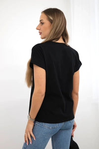 T-shirt with print 65297 / – Black цвет / color | Lexline Fashion