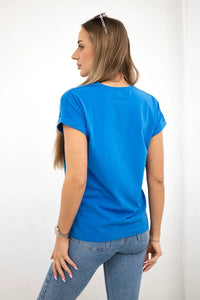 T-shirt with print 65297 / – Blue cornflower цвет / color | Lexline Fashion
