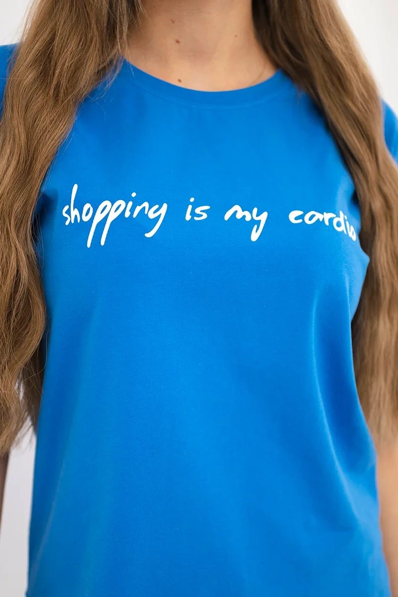 T-shirt with print 65297 / – Blue cornflower цвет / color | Lexline Fashion