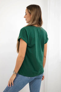 T-shirt with print 65297 / – Dark || green цвет / color | Lexline Fashion