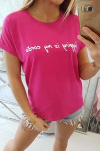 T-shirt with print 65297 / – Fuchsia цвет / color | Lexline Fashion