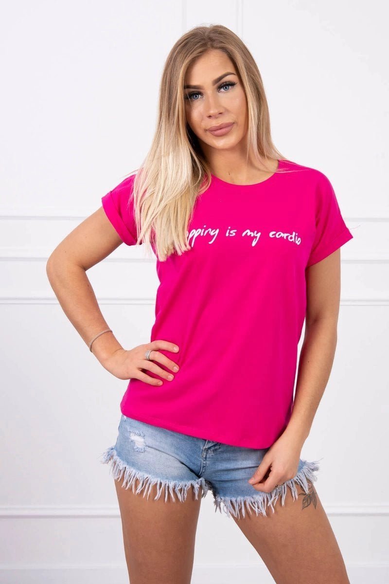T-shirt with print 65297 / – Fuchsia цвет / color | Lexline Fashion