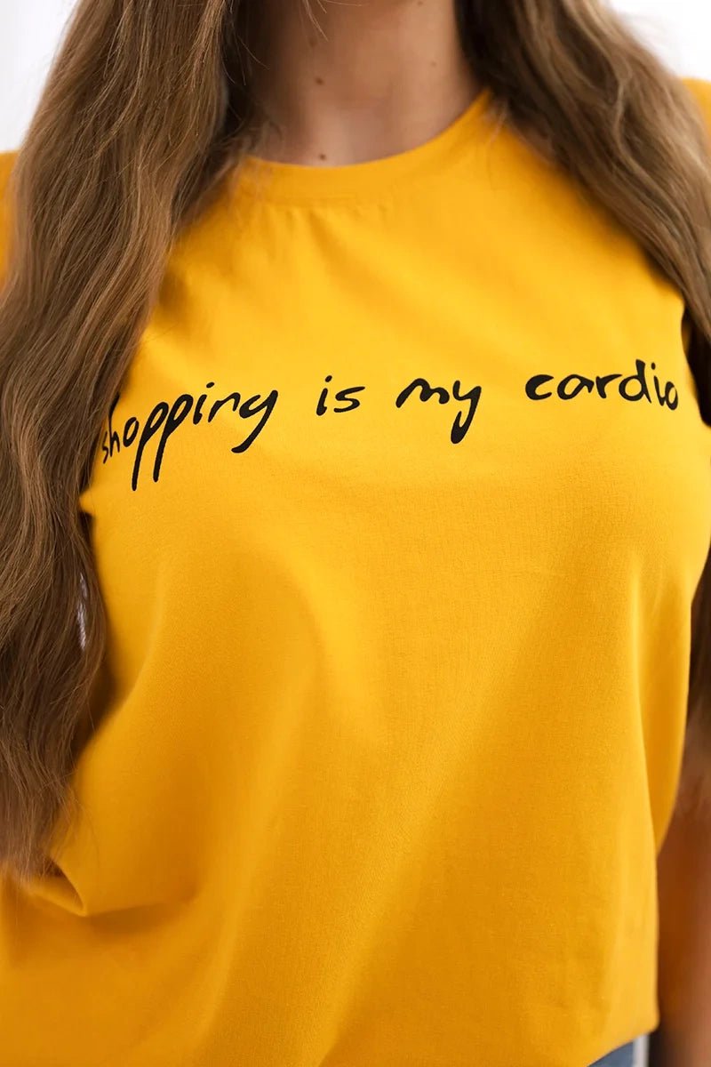 T-shirt with print 65297 / – Mustard цвет / color | Lexline Fashion