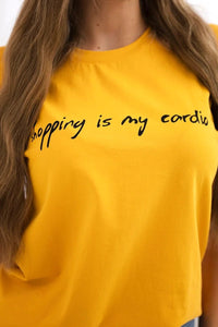 T-shirt with print 65297 / – Mustard цвет / color | Lexline Fashion