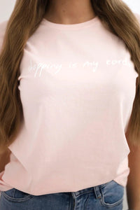 T-shirt with print 65297 / – Powder цвет / color | Lexline Fashion