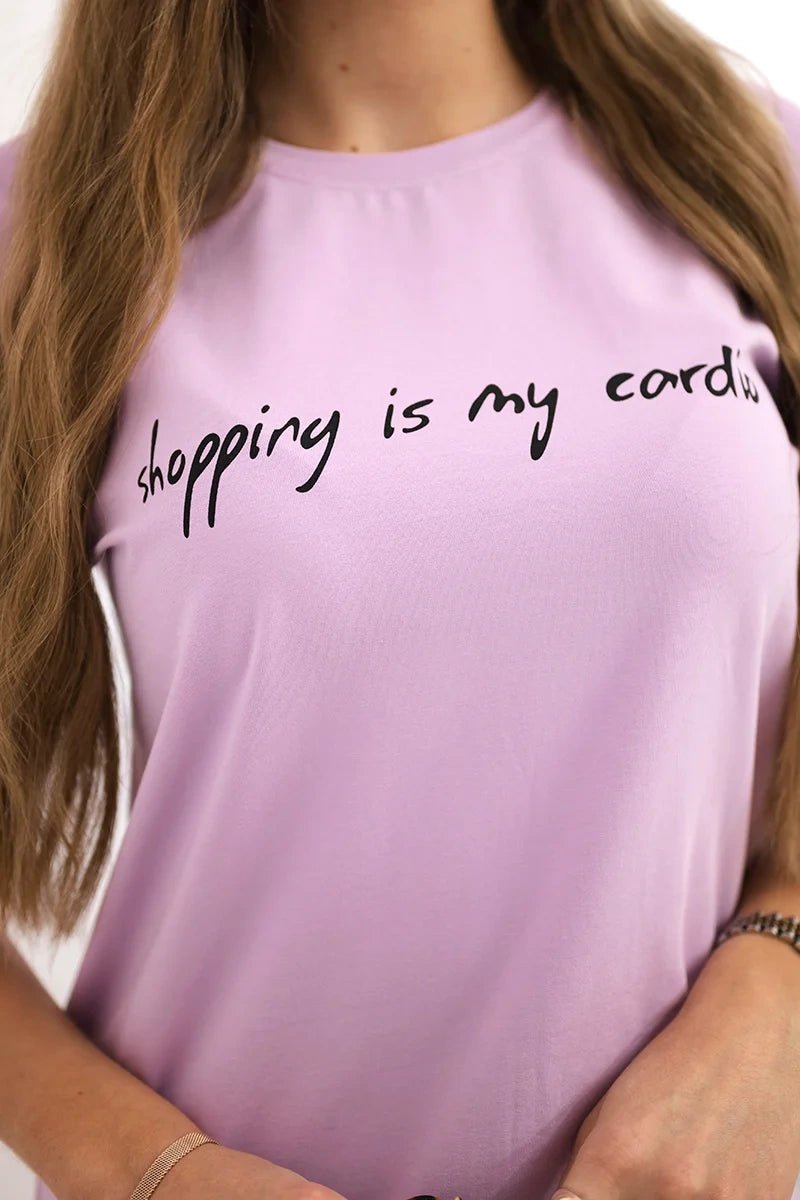 T-shirt with print 65297 / – Purple цвет / color | Lexline Fashion