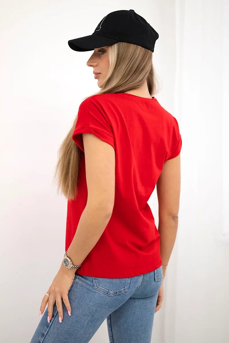 T-shirt with print 65297 / – Red цвет / color | Lexline Fashion