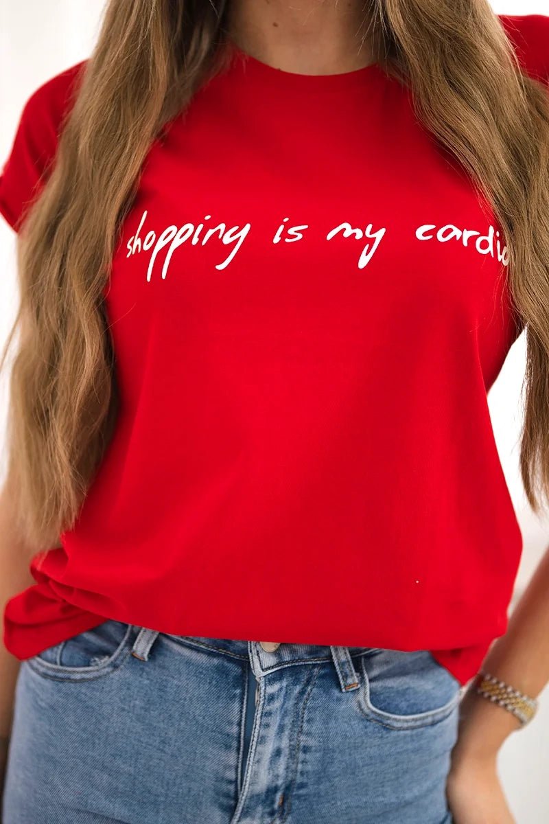 T-shirt with print 65297 / – Red цвет / color | Lexline Fashion