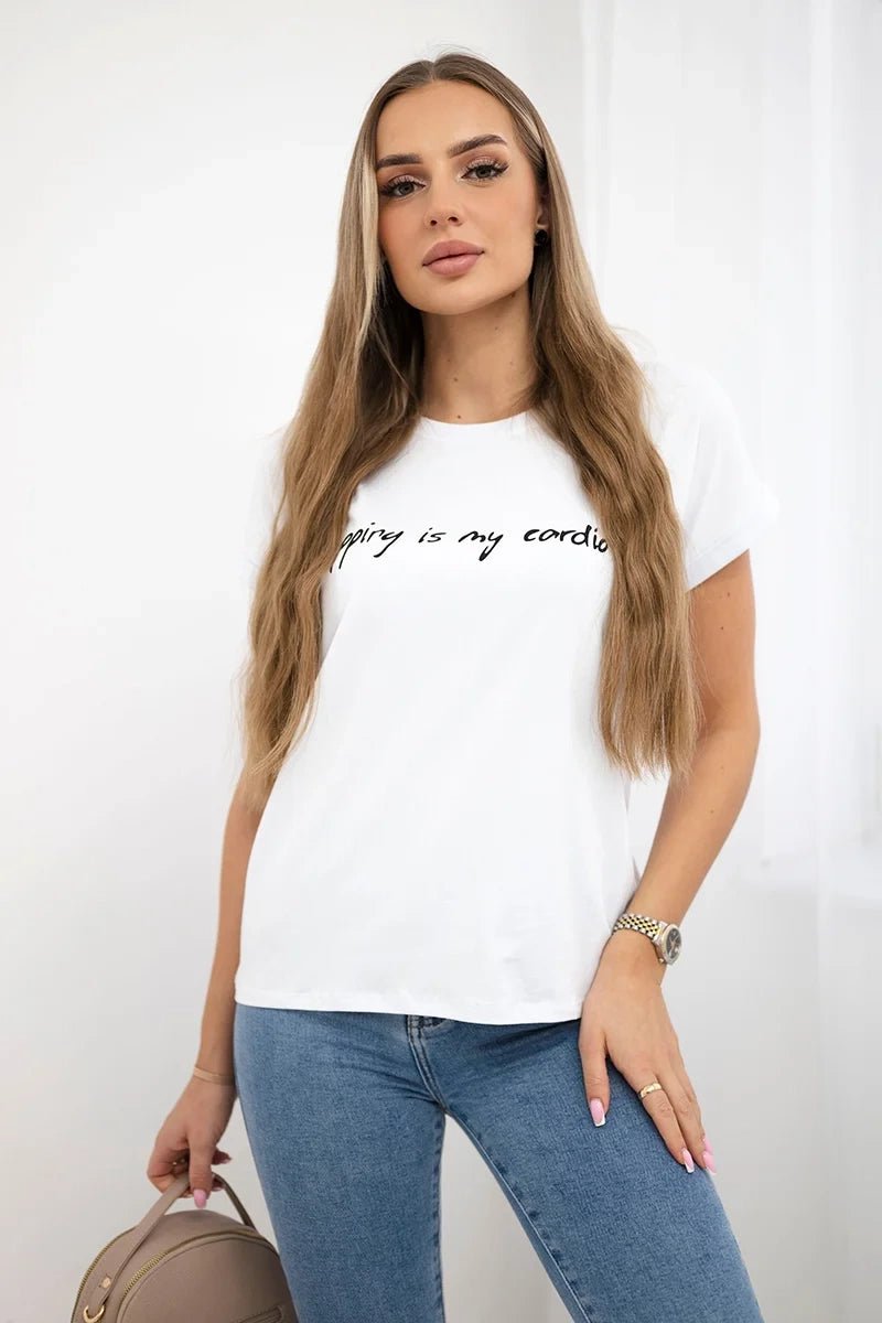 T-shirt with print 65297 / – White цвет / color | Lexline Fashion