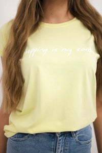 T-shirt with print 65297 / – Yellow || Light цвет / color | Lexline Fashion