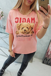 T-shirt with print 9243 / – Apricot цвет / color | Lexline Fashion