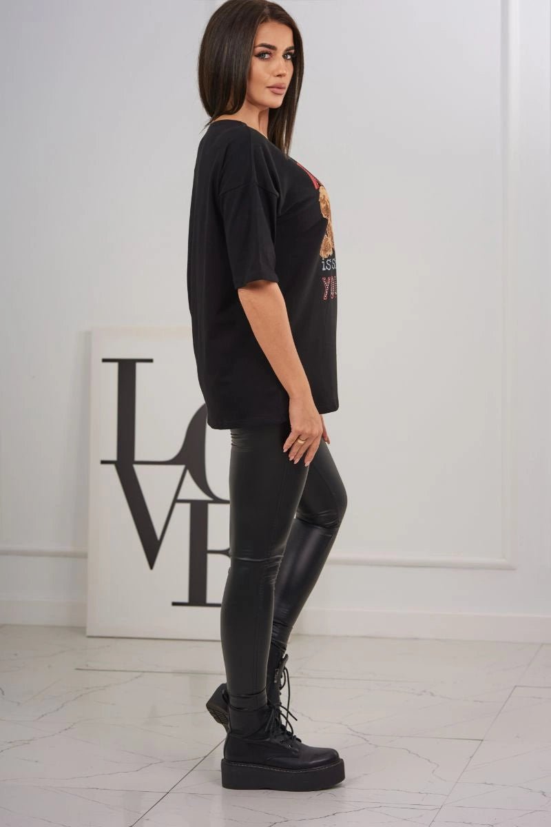 T-shirt with print 9243 / – Black цвет / color | Lexline Fashion