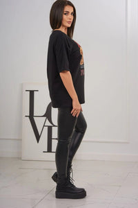T-shirt with print 9243 / – Black цвет / color | Lexline Fashion