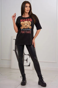 T-shirt with print 9243 / – Black цвет / color | Lexline Fashion