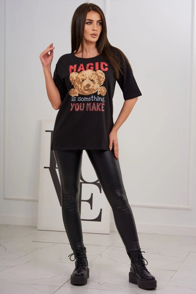 T-shirt with print 9243 / – Black цвет / color | Lexline Fashion