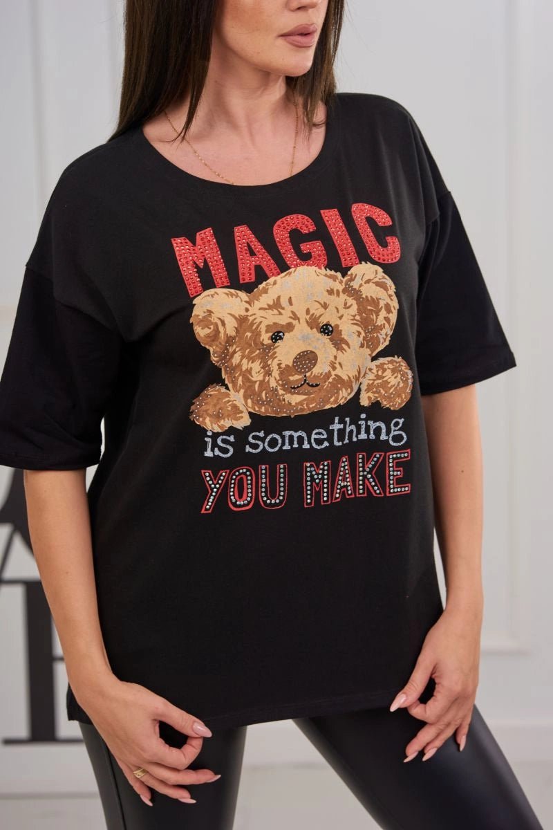T-shirt with print 9243 / – Black цвет / color | Lexline Fashion