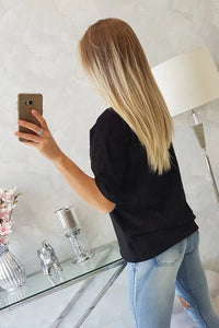 T-shirt with print 9243 / – Black цвет / color | Lexline Fashion