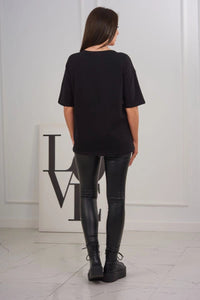 T-shirt with print 9243 / – Black цвет / color | Lexline Fashion