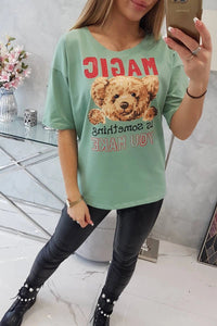 T-shirt with print 9243 / – Dark || Mint цвет / color | Lexline Fashion