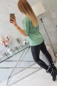 T-shirt with print 9243 / – Dark || Mint цвет / color | Lexline Fashion