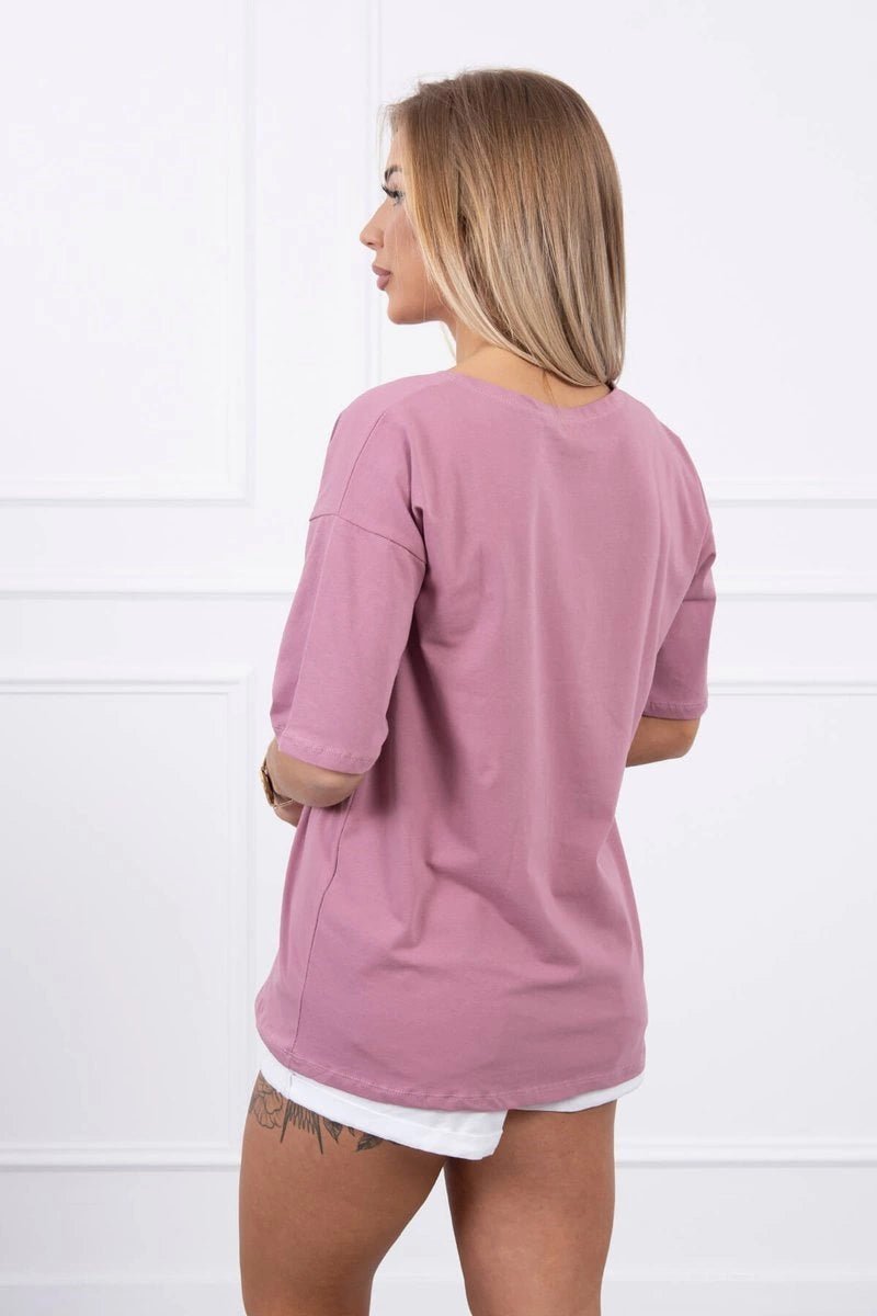 T-shirt with print 9243 / – Dark || pink цвет / color | Lexline Fashion