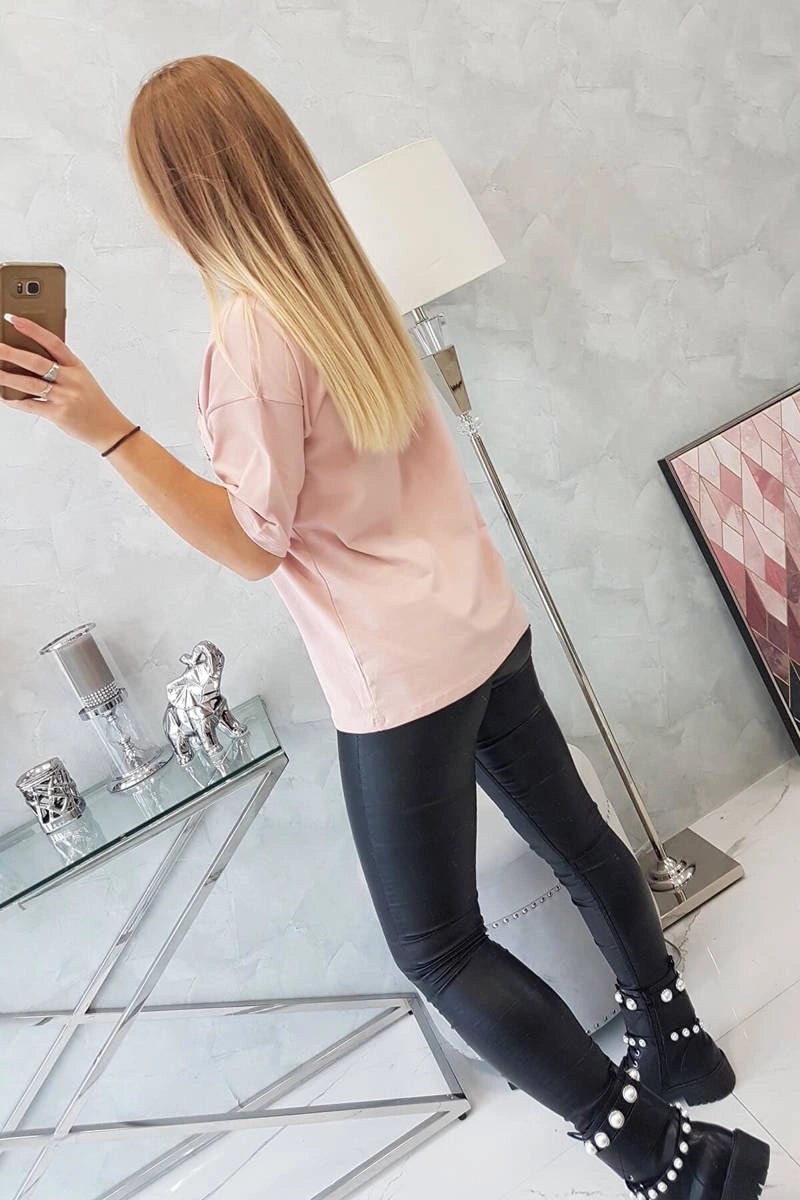 T-shirt with print 9243 / – Dark || Powder цвет / color | Lexline Fashion