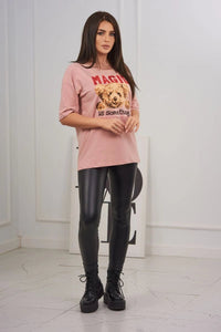 T-shirt with print 9243 / – Dark || Powder цвет / color | Lexline Fashion