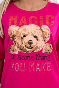T-shirt with print 9243 / – Fuchsia цвет / color | Lexline Fashion