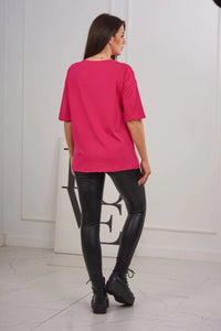 T-shirt with print 9243 / – Fuchsia цвет / color | Lexline Fashion