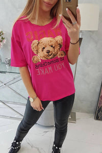 T-shirt with print 9243 / – Fuchsia цвет / color | Lexline Fashion