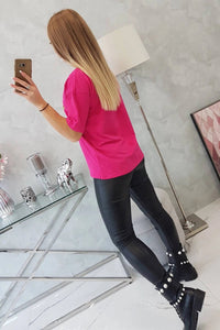 T-shirt with print 9243 / – Fuchsia цвет / color | Lexline Fashion