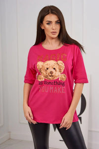 T-shirt with print 9243 / – Fuchsia цвет / color | Lexline Fashion