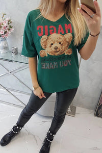 T-shirt with print 9243 / – Green цвет / color | Lexline Fashion