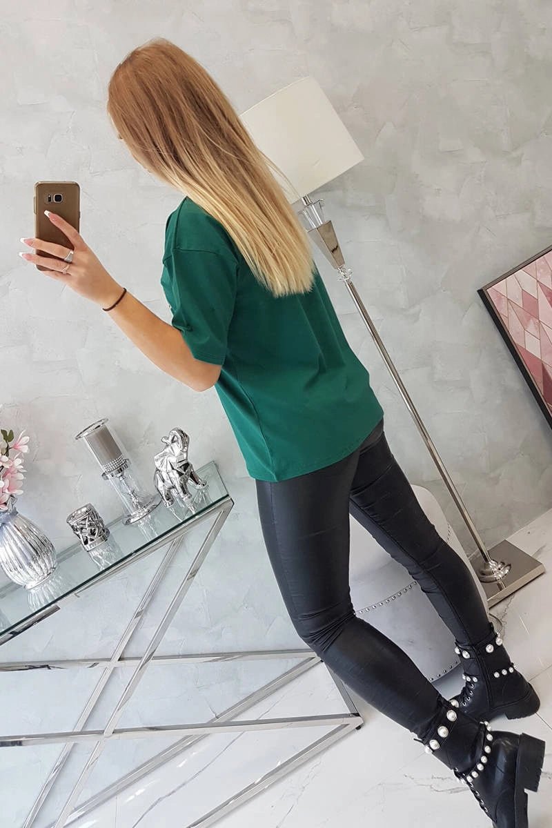 T-shirt with print 9243 / – Green цвет / color | Lexline Fashion